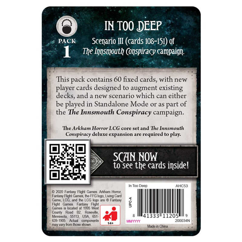  Arkham Horror Living Card Game In Too Deep Mythos Pack