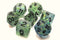 Infused: Frosted Firefly Springtime Dew - Old School 7 Piece RPG Dice Set