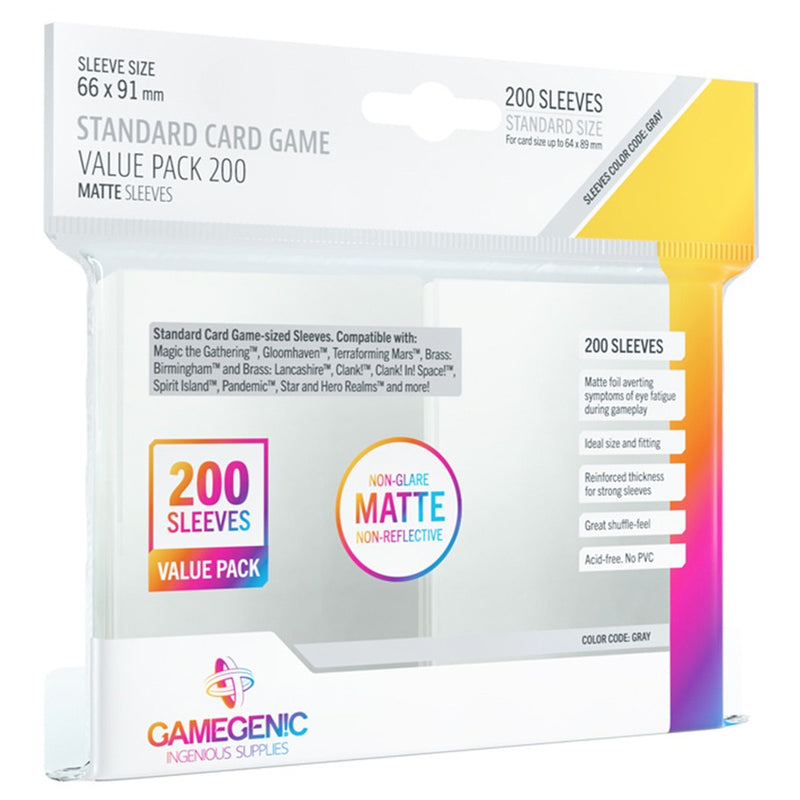 Matte Standard Card Game Clear Sleeves: Value Pack (200)