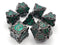 Gnome Forged Black Nickel with Green - Old School 7 Piece RPG Metal Dice Set