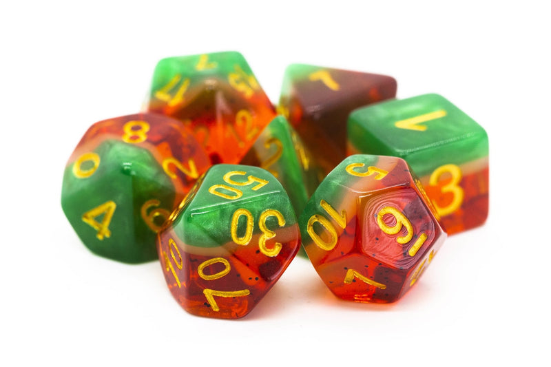 Gradients: Watermelon Yum! - Old School 7 Piece RPG Dice Set