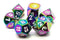 Halfling Forged: Brilliant Rainbow - Old School 7 Piece RPG Metal Dice Set
