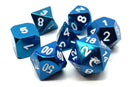 Halfling Forged: Electric Blue - Old School 7 Piece RPG Metal Dice Set