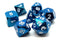 Halfling Forged: Electric Blue - Old School 7 Piece RPG Metal Dice Set