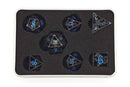 Hollow Dragon Dice: Black with Light Blue - Old School 7 Piece RPG Metal Dice Set