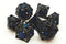 Hollow Dragon Dice: Black with Light Blue - Old School 7 Piece RPG Metal Dice Set