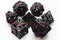 Hollow Dragon Dice: Black with Red - Old School 7 Piece RPG Metal Dice Set