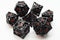 Hollow Dragon Dice: Black with Orange - Old School 7 Piece RPG Metal Dice Set