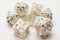 Hollow Dragon Dice: Silver with Yellow - Old School 7 Piece RPG Metal Dice Set