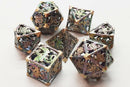 Hollow Dragon Dice: Spectral with Gold - Old School 7 Piece RPG Metal Dice Set