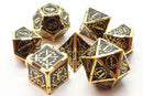 Knights of the Round Table Dice: Black with Gold - Old School 7 Piece RPG Metal Dice Set