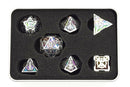 Knights of the Round Table Dice: Spectral with Silver - Old School 7 Piece RPG Metal Dice Set