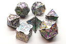Knights of the Round Table Dice: Spectral with Silver - Old School 7 Piece RPG Metal Dice Set
