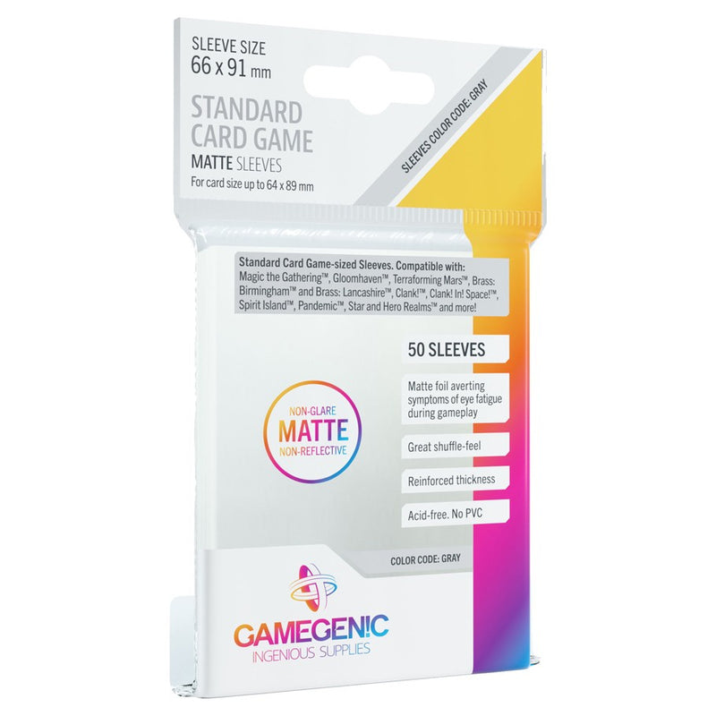 GameGenic Matte Board Game Sleeves Standard Card Game color code gray