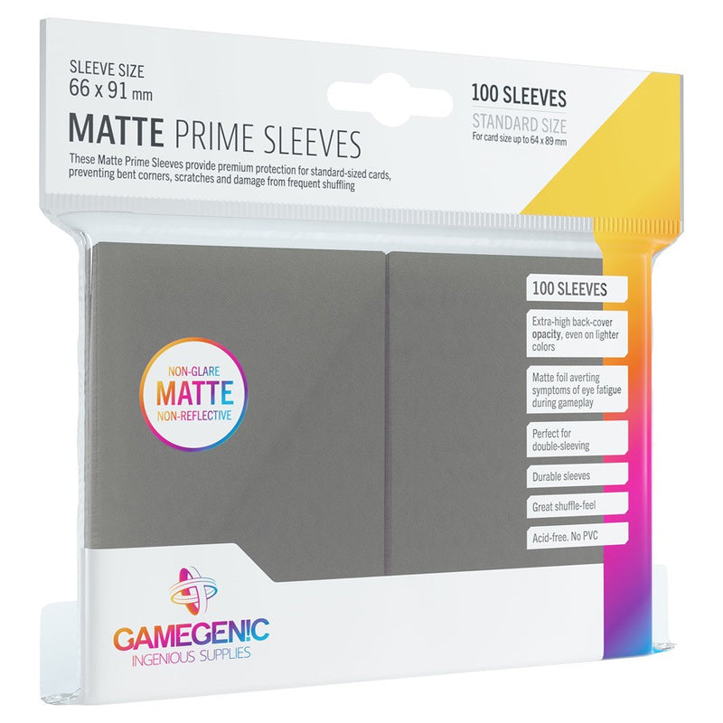 Gamegenic Standard Size Card Sleeves Matte Prime Grey