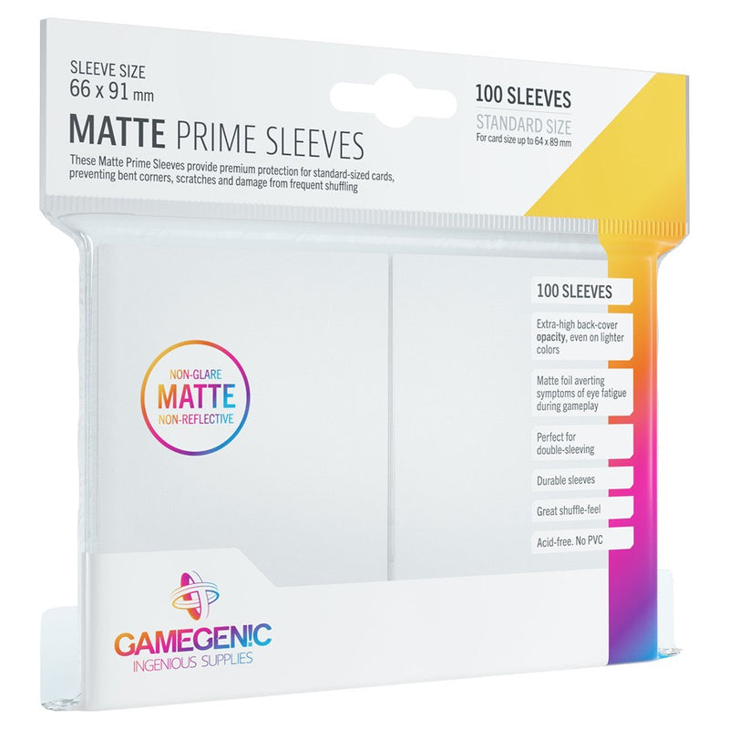 Gamegenic Standard Size Card Sleeves Matte Prime White 