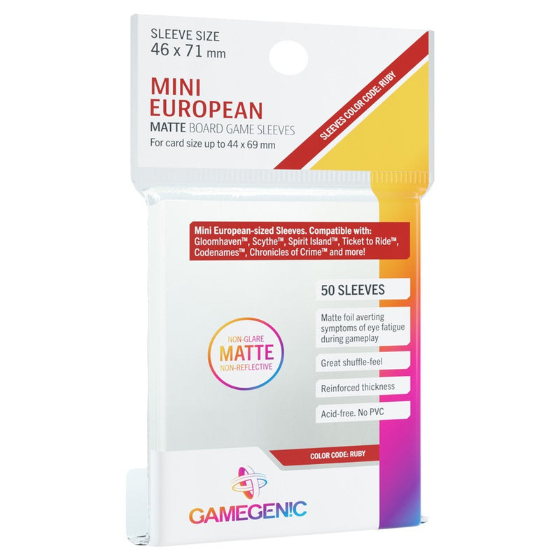 GameGenic Matte Board Game Sleeves Mini European color Code Ruby