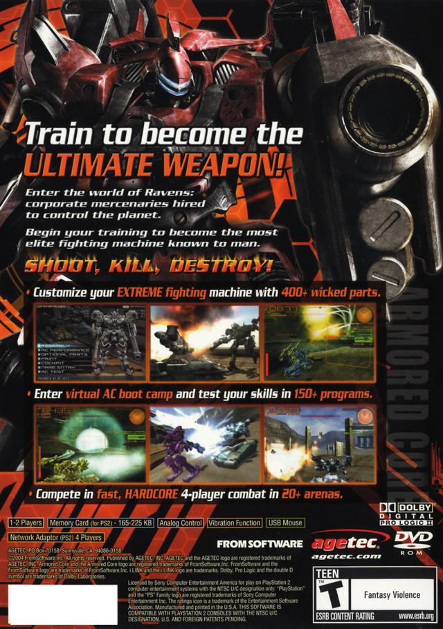 Armored Core Nine Breaker Back Cover - Playstation 2 Pre-Played