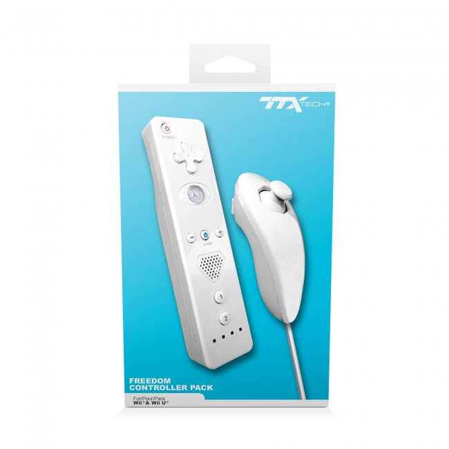 Nintendo Wii/WiiU Remote & Nunchuck Controller Bundle WHITE - TTX Tech