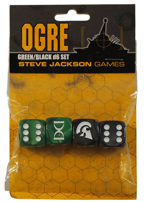 Ogre Green/Black d6 Dice Set (4)