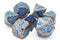 Orc Forged Ancient Silver with Blue - Old School 7 Piece RPG Metal Dice Set