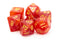Pearl Drop Red With Gold - Old School 7 Piece RPG Dice Set
