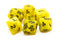 Pearl Drop Shimmer Yellow with Black - Old School 7 Piece RPG Dice Set