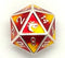 Dragon Forged: Platinum Red & Yellow - Old School RPG Single Metal D20