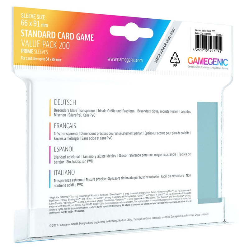 GameGenic Standard Card Game Value Pack Prime Sleeves