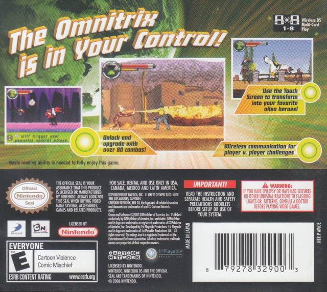 Ben 10 Protector of Earth Back Cover - Nintendo DS Pre-Played