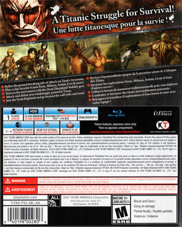 Attack on Titan Back Cover