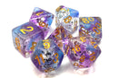 Particles: Volcanic Lightning - Old School 7 Piece RPG Dice Set