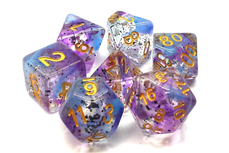 Particles: Volcanic Lightning - Old School 7 Piece RPG Dice Set