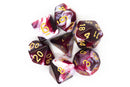 Vorpal: Blood Red & White with Gold - Old School 7 Piece RPG Dice Set