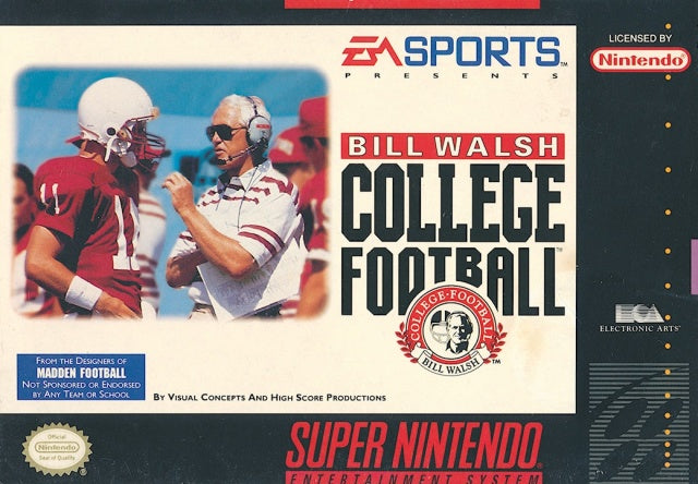 Bill Walsh College Football SNES Front Cover